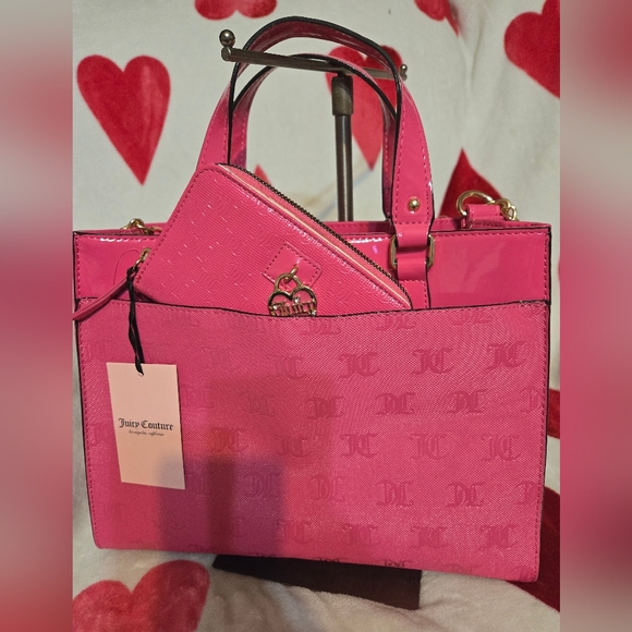 JUICY COUTURE Nailed It Tote and Heart Charm Wallet-Pink Flash - Picture 7 of 10